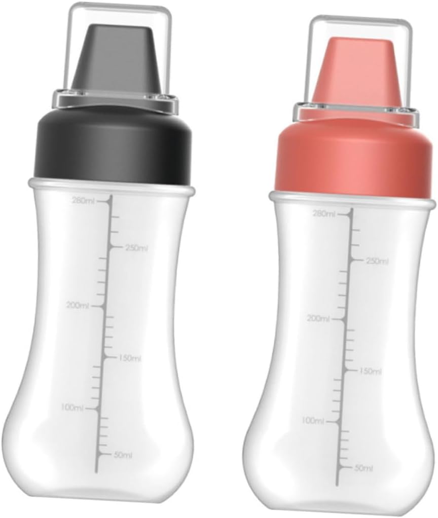 SHOWERORO 2pcs Condiment Squeeze Bottles Set Clear Nozzle