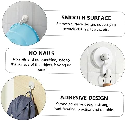 GLEAVI 3pcs Self-Adhesive Bathroom Door Hooks