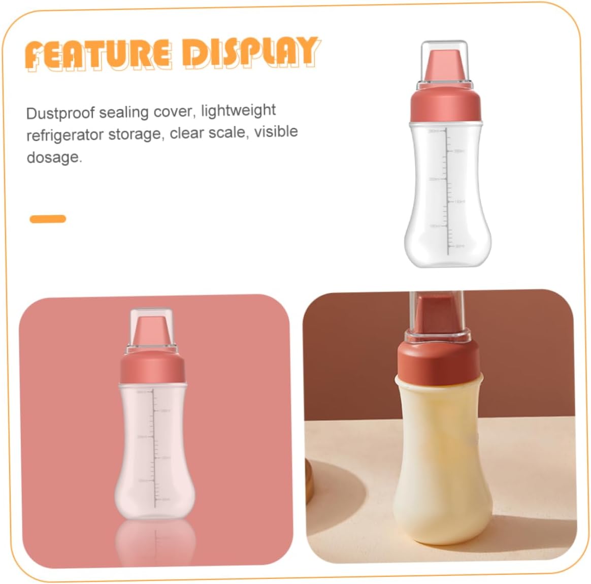 PRETYZOOM 5-Hole Squeeze Ketchup Bottle 350ml Red with Lid 1