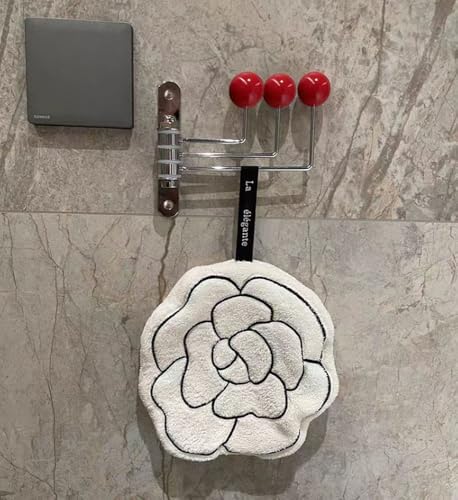 ImyHok Red Wall Hook with Wood Dots and Swivel Design