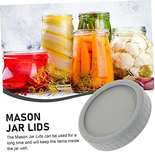 3 Sets Mason Jar Lids Kitchen Jar Protectors Grey