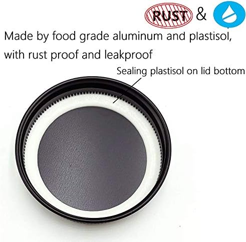 Matt Black Aluminum Canning Lid Set 6 Pack Wide Mouth