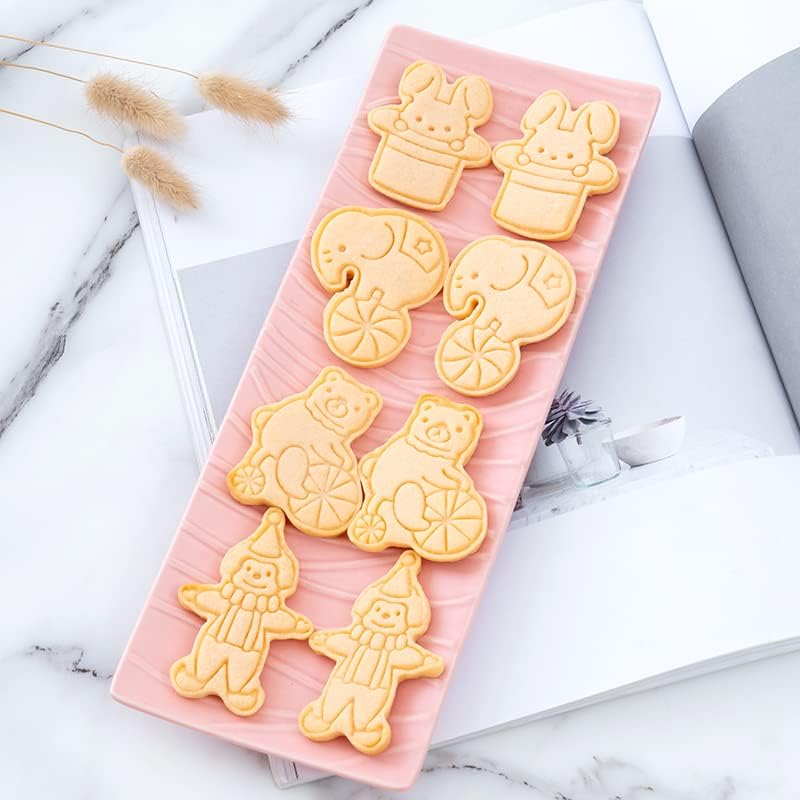 6 Piece Circus Cookie Cutters Set with Clowns and Cartoon Designs