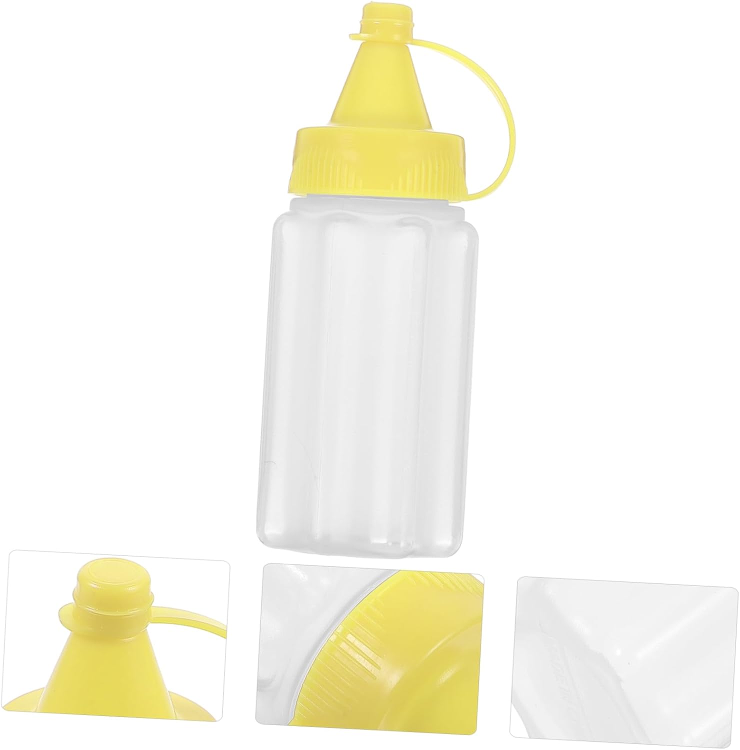 4 Pack Refillable Condiment Squeeze Bottles Yellow Kitchen Tools