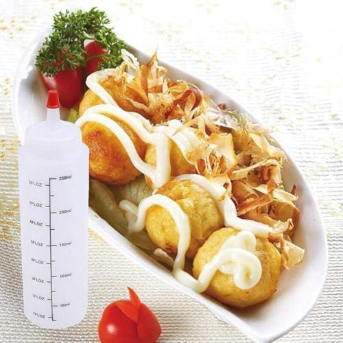 BWESOO 250ml Squeeze Condiment Bottle with Nozzle