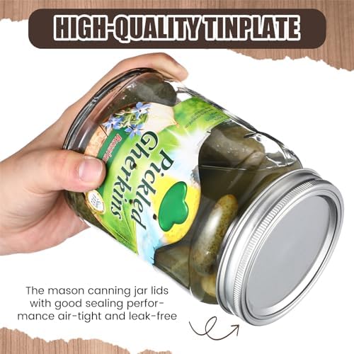 Nuogo 240 Pcs Wide Mouth Canning Lids with Silicone Sealing Rings
