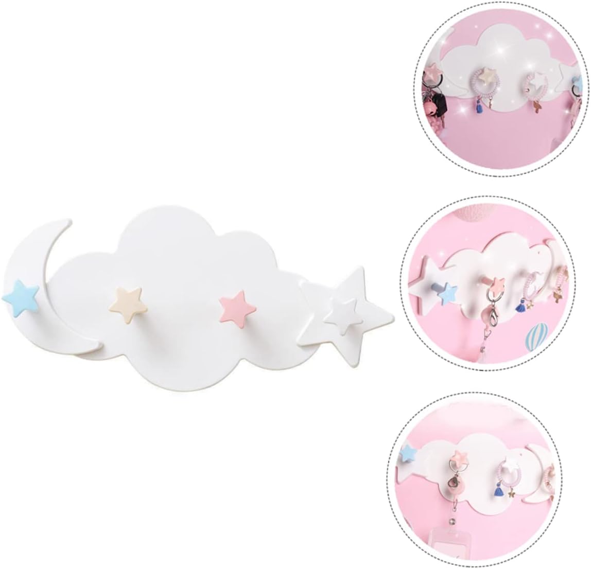 2pcs Adhesive Cloud Moon Hooks for Home