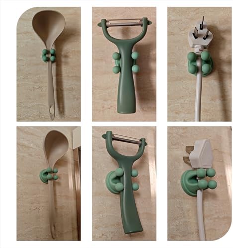 Silicone Sticky Hook 3 Pcs - Crown-Shaped Green