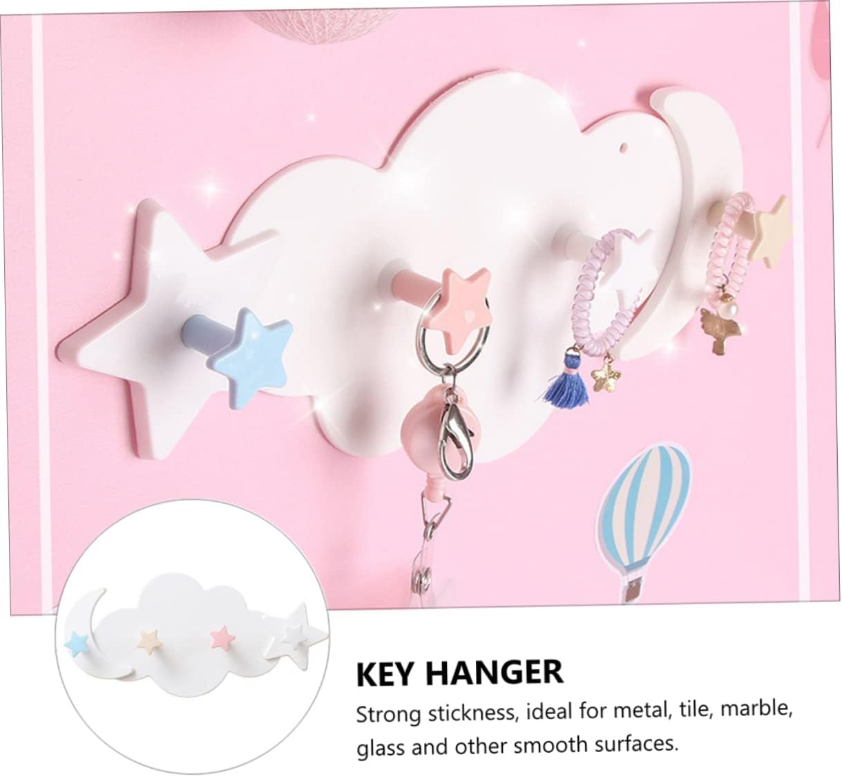 2pcs Adhesive Cloud Moon Hooks for Home
