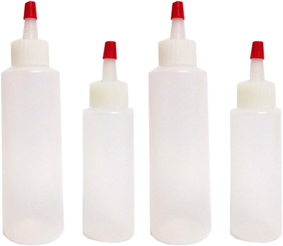 8 Piece Clear Plastic Squeeze Bottles for Condiments