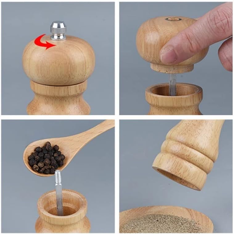 HXDMY 10 Inch Oak Pepper Mill Adjustable Coarse