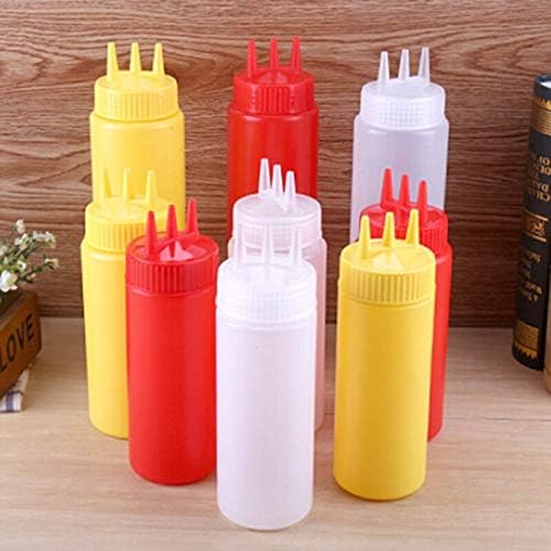Kasuki 3 Hole Squeeze Bottle Condiment Dispenser Yellow-L