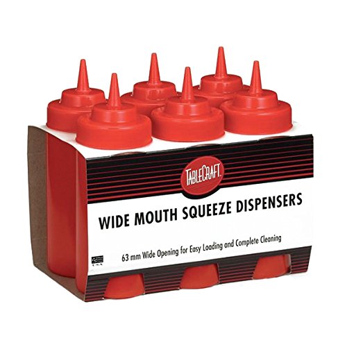 Tablecraft 16 Oz Wide Mouth Squeeze Bottle Pack of 8