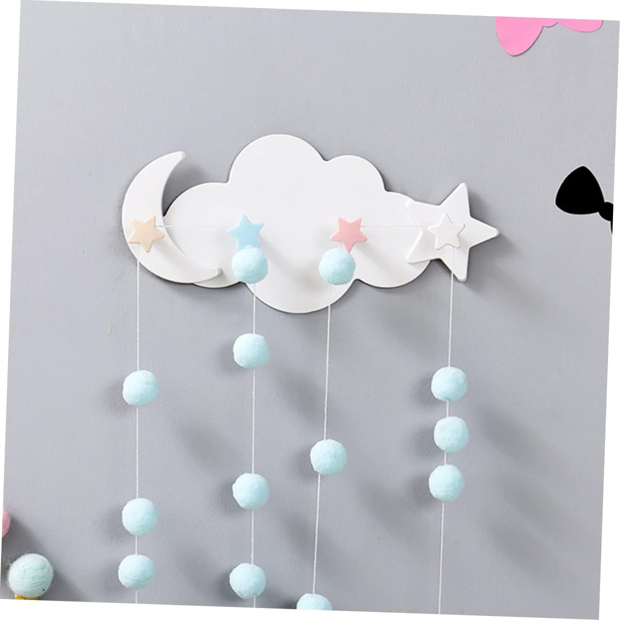 HOOTNEE 2pcs Moon Star Wall Hooks for Clothes and Key Holders