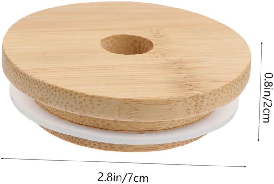 STOBAZA 4pcs Mason Jar Lids with Straw Holes Airtight Leak-Proof
