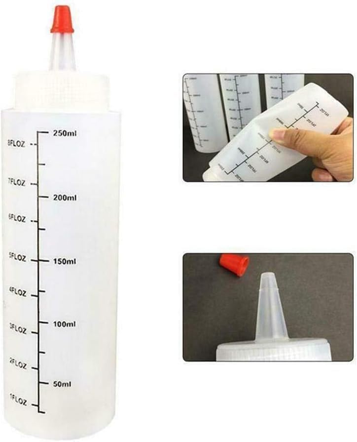 BWESOO 250ml Squeeze Condiment Bottle with Nozzle