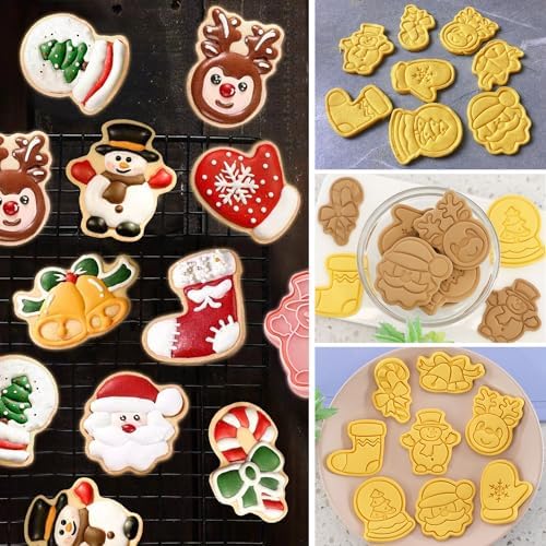 Favonuovy 8 Pcs Christmas Cookie Cutters Set