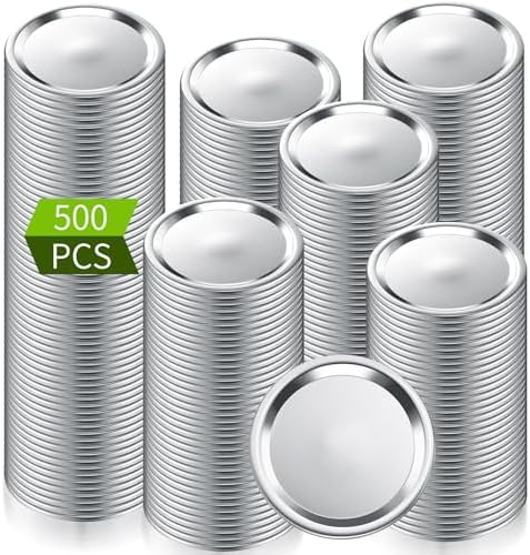 Honeydak 500 Pcs Regular Mouth Canning Lids Airtight Reusable