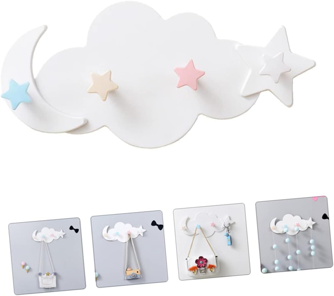 2Pcs Star Moon Wall Hooks for Smooth Surfaces