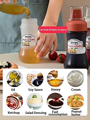 5-Hole Condiment Squeeze Spray Bottle with Lid