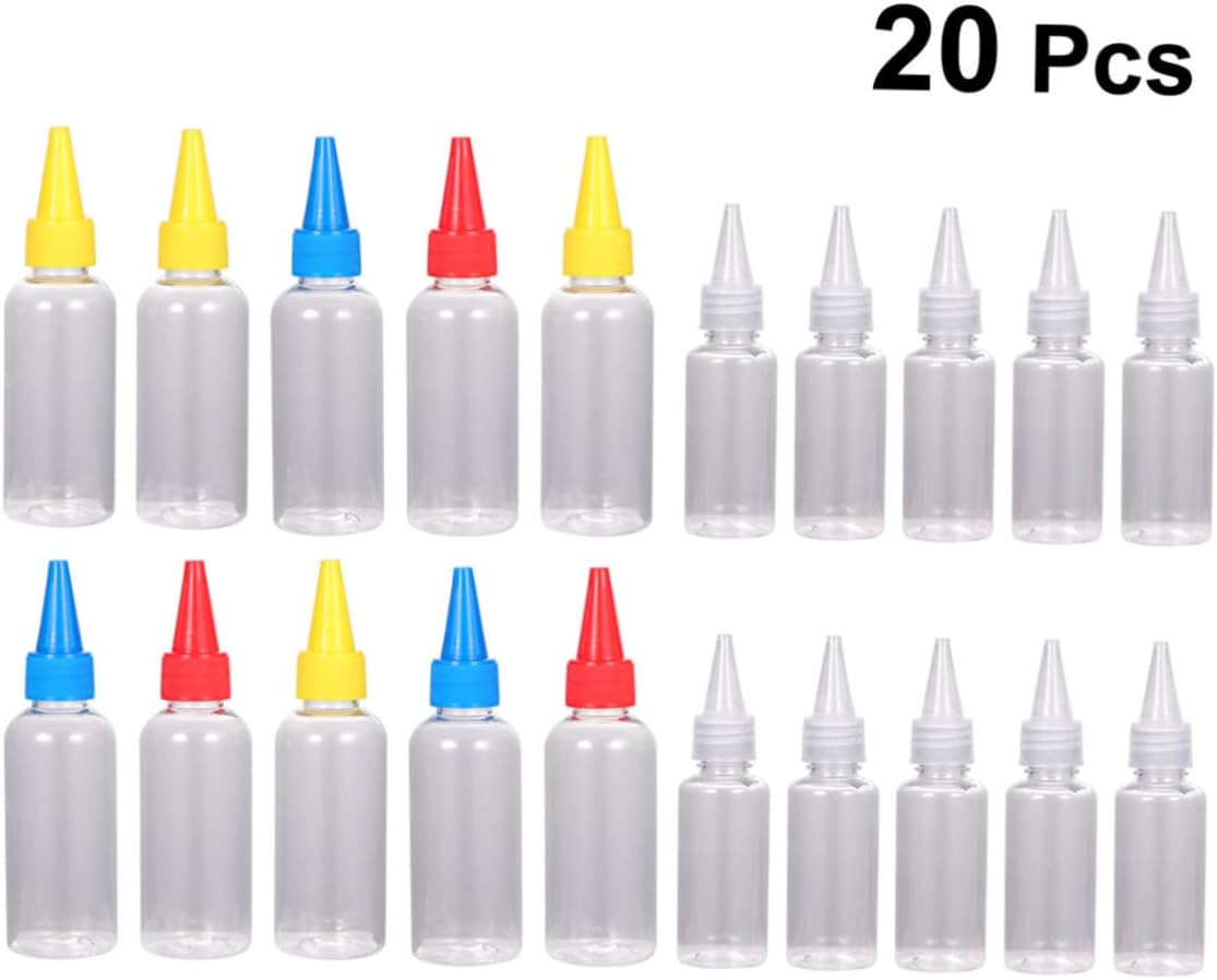 PRETYZOOM 20pcs Condiment Squeeze Bottles with Lids 1