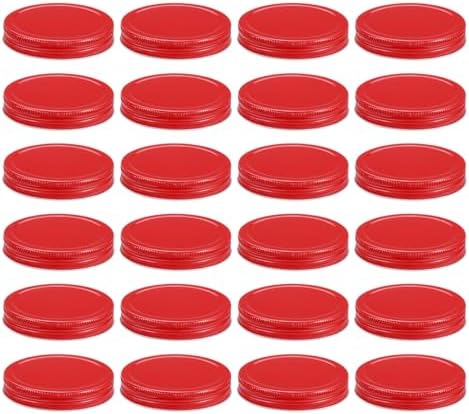 Uxcell 42pcs Red Regular Mouth Mason Jar Lids 70mm Airtight Leakproof Canning Covers