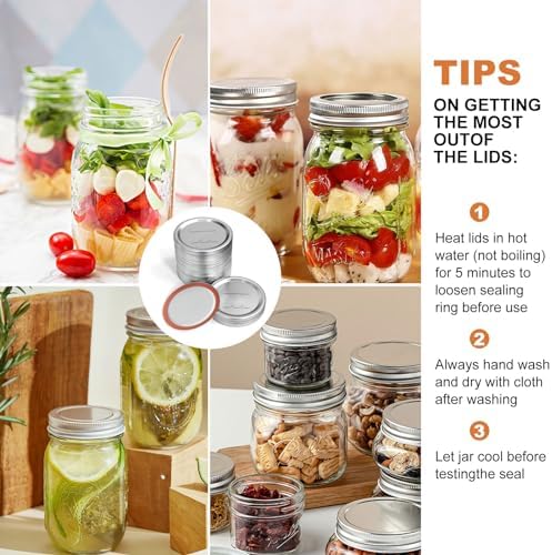 200 PCS Reusable Canning Jar Lids with Airtight Seal
