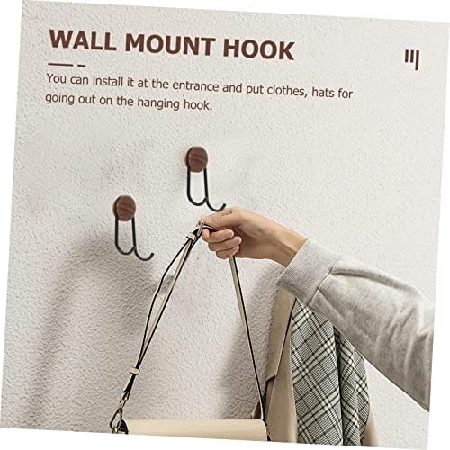 Happyyami Heavy Duty Self-Adhesive Coat Hook with Walnut Grain Design
