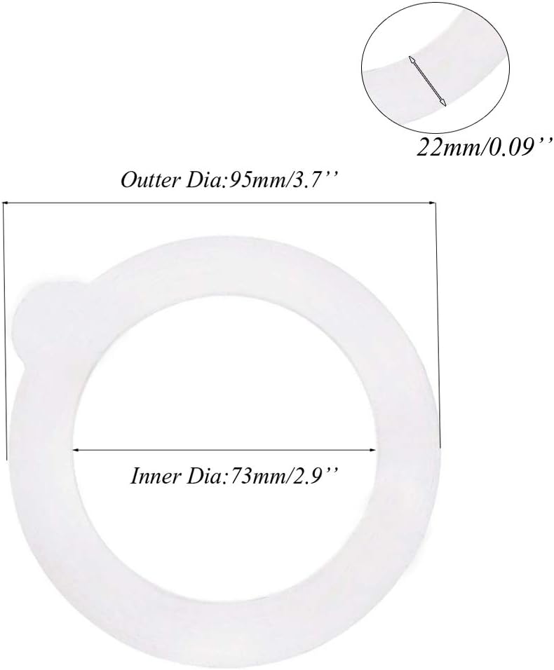 6Pcs White Silicone Canning Gasket Seals for Mason Jars