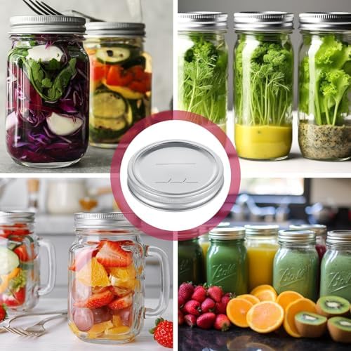 LOYORTY 100 Pcs Mason Jar Lids with Rings Set