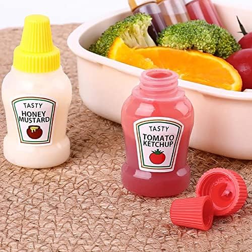 Mini Ketchup Bottles 2Pcs Clear Squeeze Condiment Dispensers