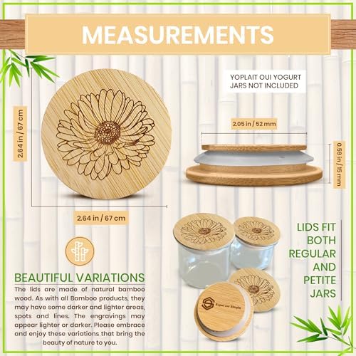 Super and Simple 24 Reusable Bamboo Lids for Oui Yogurt Jars 1