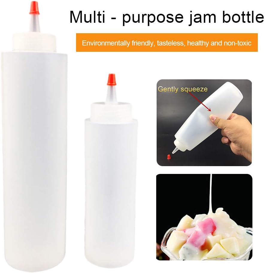 Meideli Clear BPA-Free Condiment Squeeze Bottles 8oz