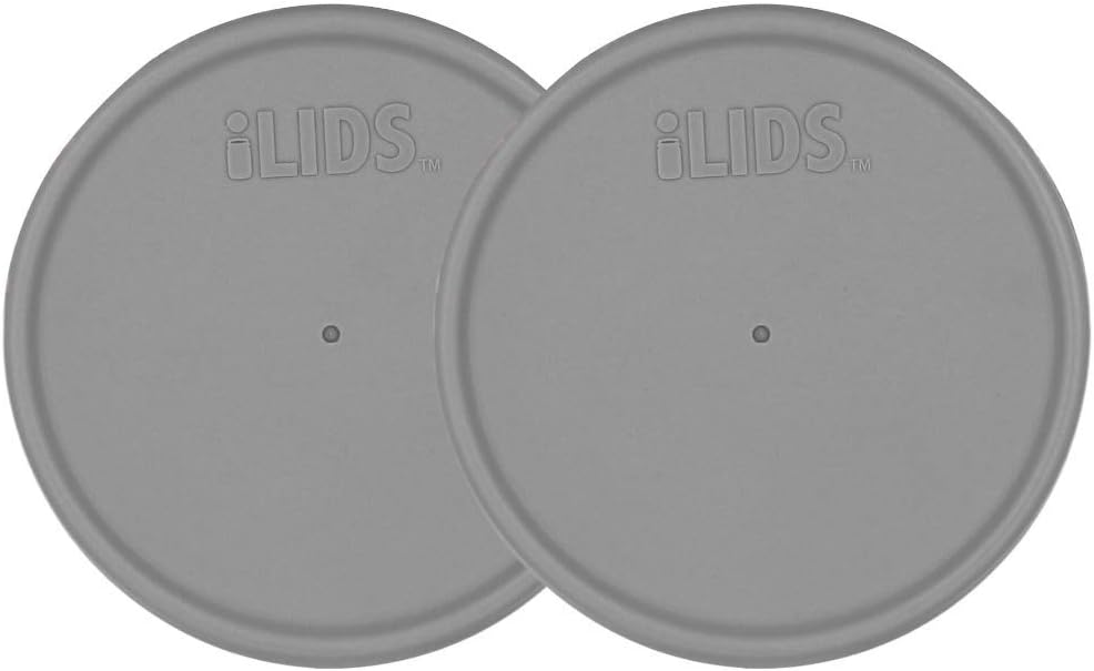 iLIDS SL-W-GRY2 Mason Jar Lid Pack of 2 Gray