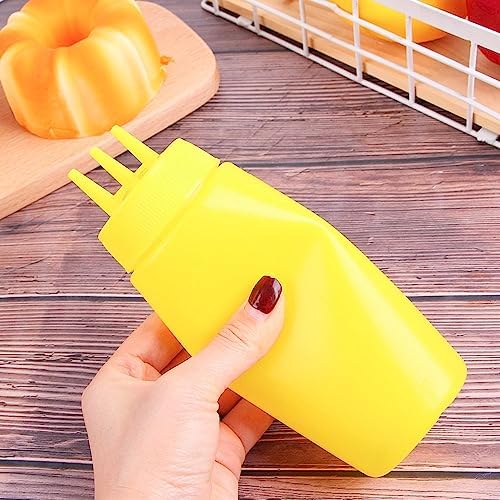 3-Hole Condiment Squeeze Bottles for Mustard Vinegar Salad Oil Dispenser