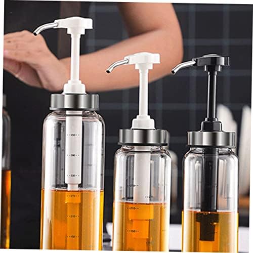 GRADENEVE 500ml Black Glass Honey Pot with Metal Pump