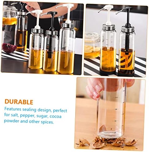 GRADENEVE 500ml Black Glass Honey Pot with Metal Pump