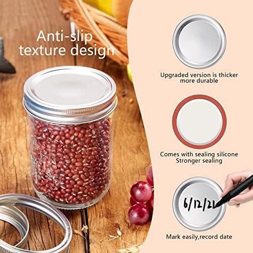 Aliggbent 120Pcs Canning Lids with Bands Set