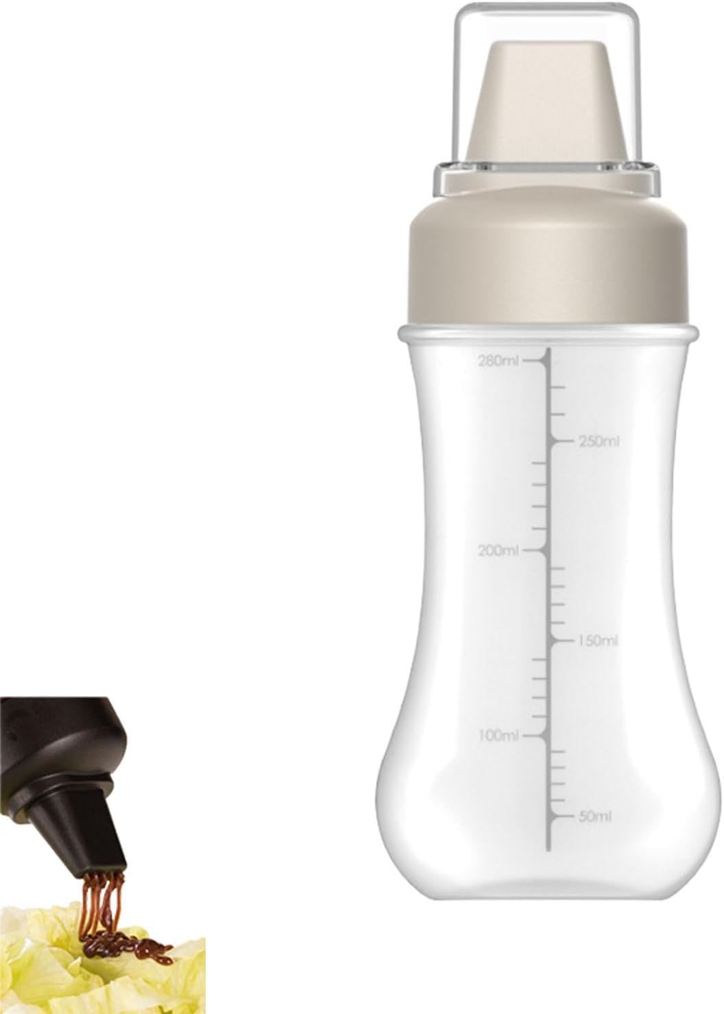 5-Hole Squeeze Bottle with Clear Lid - 350ml Condiment Container