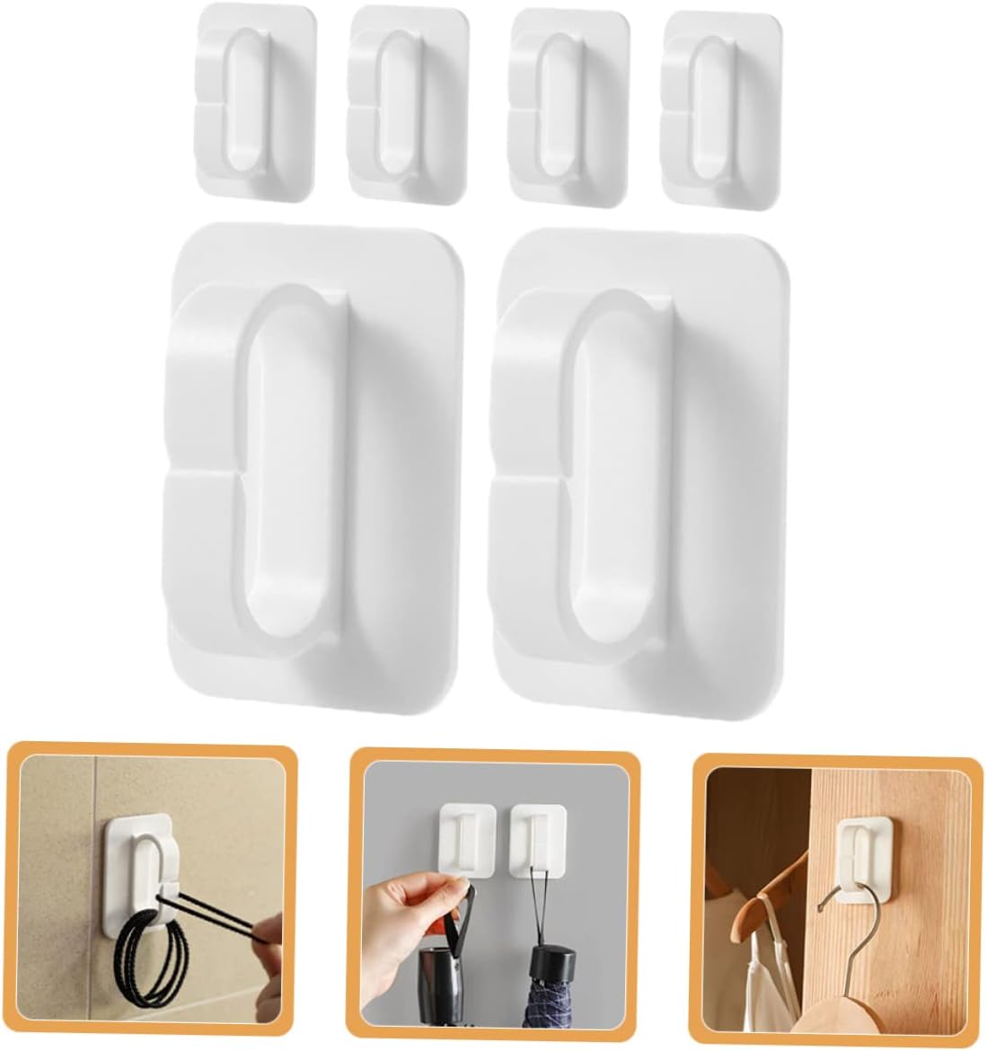 Luxshiny 6Pcs Strong Adhesive Key Holder Hooks for Bathroom Towel Storage