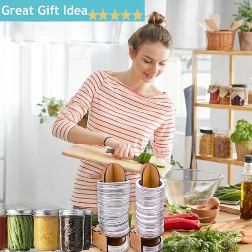 Mason Jar Lid Organizer Wood Storage for Canning Lids and Rings
