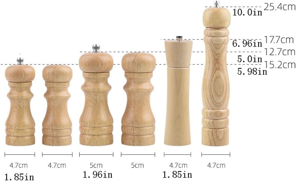 HXDMY 10 Inch Oak Pepper Mill Adjustable Coarse