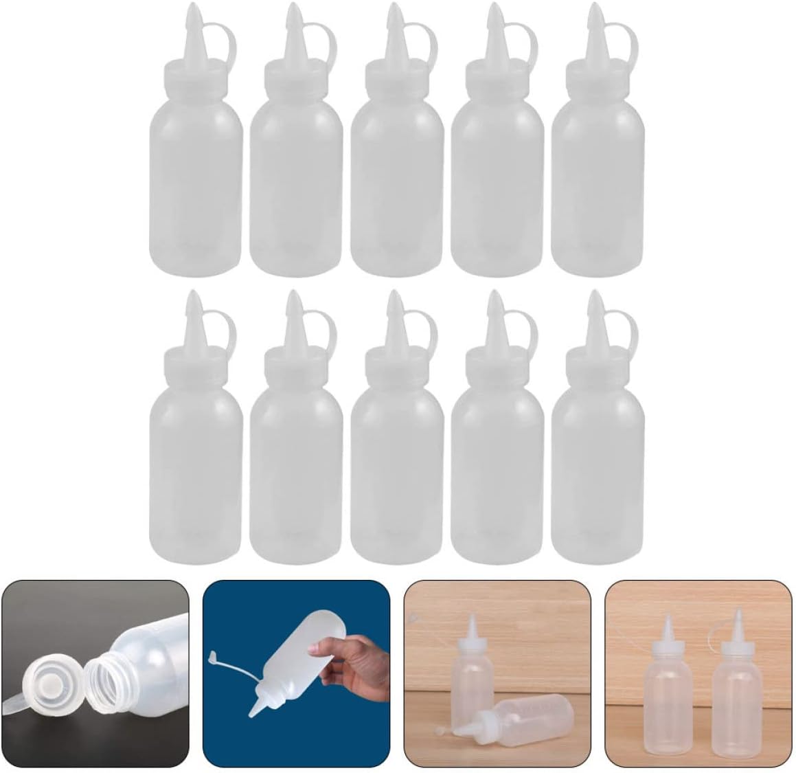 10pcs Zerodeko Squeeze Sauce Bottles Condiment Dispensers