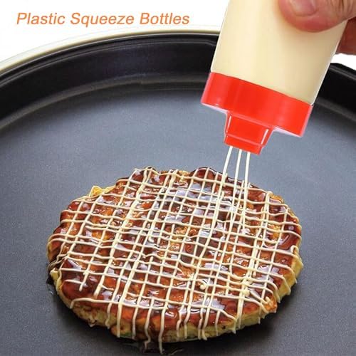 CATPAN 3PCS 8oz Plastic Squeeze Bottles for Sauces