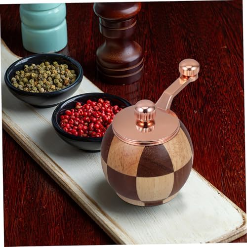 PRETYZOOM Wooden Pepper and Salt Grinder Set Hand Crank