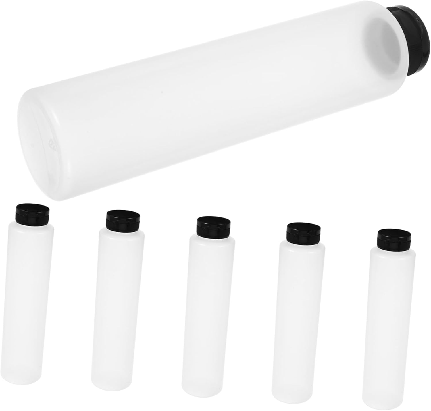 6pcs Condiment Squeeze Bottles with Lids for Olive Oil and Mustard