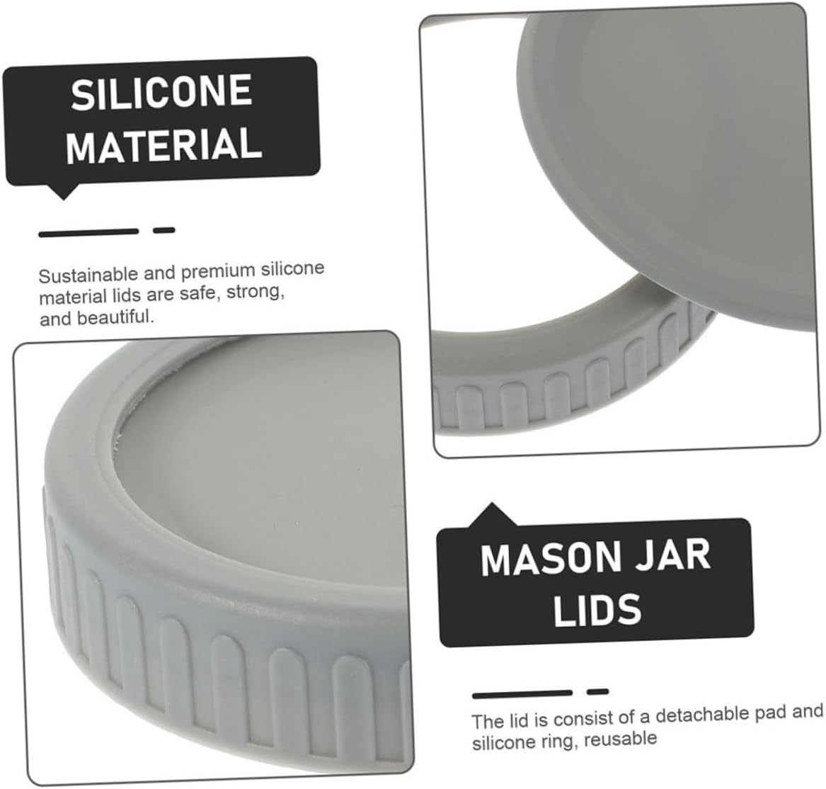 PHENOFICE 2 Pack Wide Mouth Mason Jar Lids Set for Canning