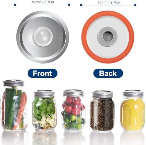 KIMTOUL Canning Lids 10 Pcs 276 in 339 in with Silicone Plugs