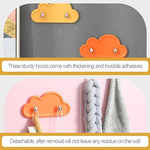 HOMSFOU Adhesive Cloud Key Hooks 4 Pack