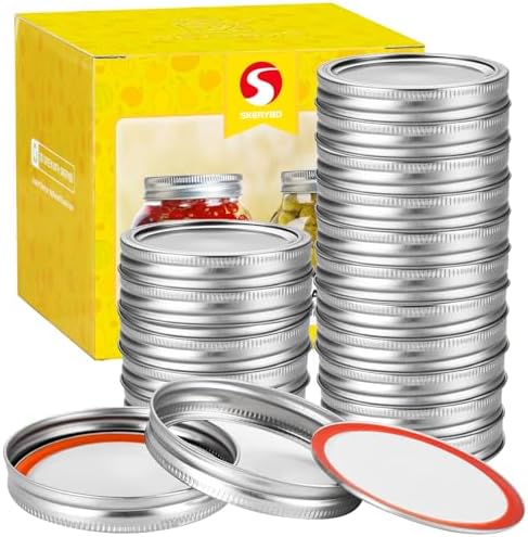 48Pcs Canning Rings and Lids Set for Mason Jars